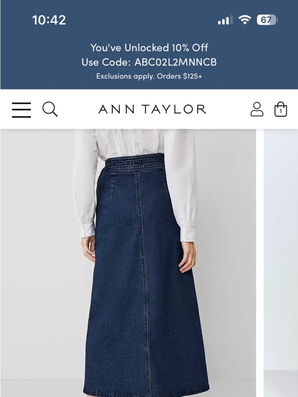 Ann Taylor Dark Blue Denim Maxi Skirt